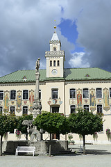 Image showing Townhall of Bad Reichenhall in Germany with fountain