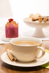 Image showing Coffee with cookie