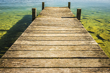 Image showing Jetty of weathered wood