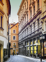 Image showing Evening mood in narrow street in Prague