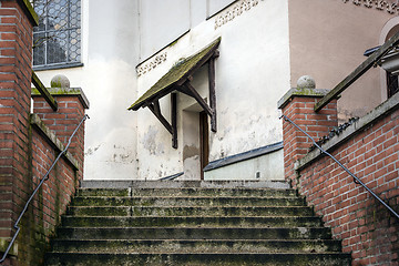 Image showing Stairs to entrance of a church
