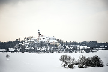 Image showing Monastery Andechs in snow