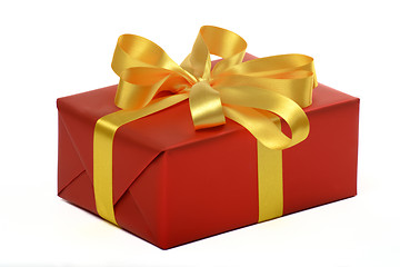 Image showing gift with gold ribbon