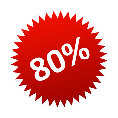 Image showing Red Button 80 Percent