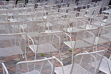 Image showing White chairs in cure garden of Bad Reichenhall