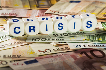 Image showing Crisis letters with banknotes