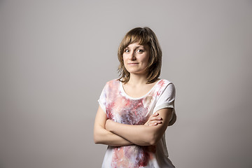 Image showing Young girl with arms crossed