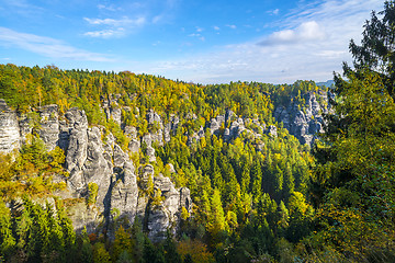 Image showing Lanscape in Saxon Switzerland near Bastei