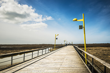 Image showing Bridge on the beach of St. Peter-Ording