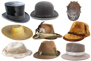 Image showing collection of isolated hats