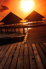 Image showing resort maldivian houses