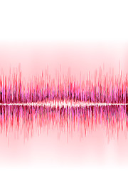 Image showing Pink sound wave on white background. + EPS8