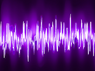 Image showing Sound waves oscillating on black background. EPS 8