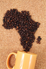 Image showing africa from coffee beans