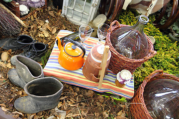 Image showing nice picnic (tea party) in the wine farm