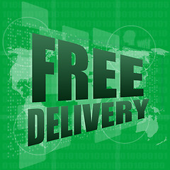 Image showing free delivery word on a virtual digital background