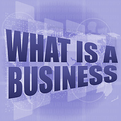 Image showing Business concept: words what is a business on digital screen, 3d