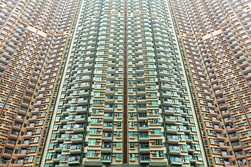 Image showing Over crowded apartment block in Hong Kong