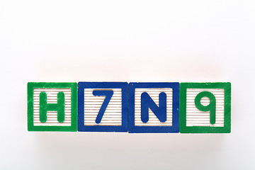 Image showing H7N9 alphabet toy block