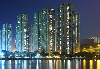 Image showing apartment building at night