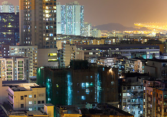 Image showing Hong Kong downtown building at night