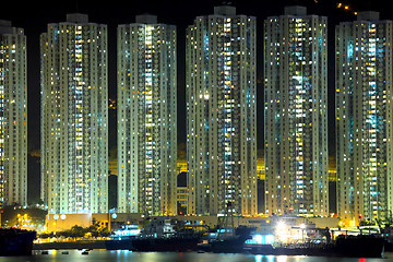 Image showing apartment building at night