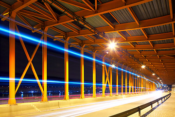 Image showing night traffic in tunnel