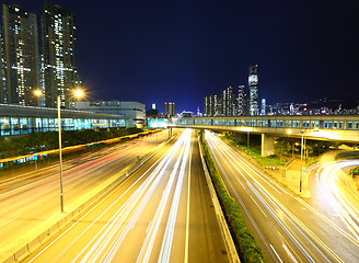 Image showing traffic in Hong Kong at night