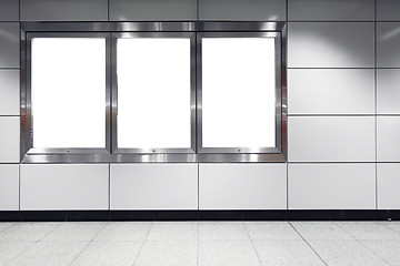 Image showing blank billboard in metro station