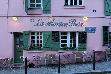 Image showing La Maison Rose restaurant on Montmartre in Paris