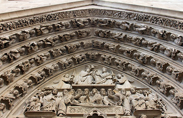 Image showing Notre Dame Cathedral, Paris, Portal of the Virgin