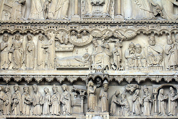 Image showing Notre Dame Cathedral, Paris, Portal of St. Anne