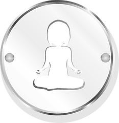 Image showing ladies icon on blue glossy metal button