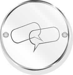 Image showing Metallic speech bubble icon