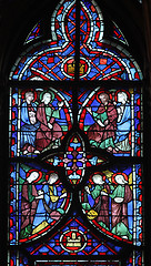 Image showing Stained glass window in La Sainte-Chapelle in Paris