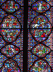 Image showing Stained glass window in La Sainte-Chapelle in Paris