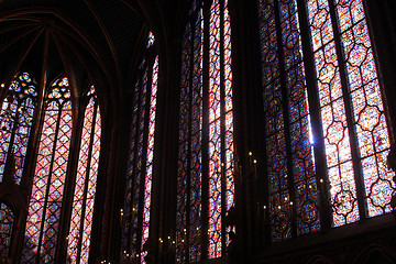 Image showing Stained glass window in La Sainte-Chapelle in Paris