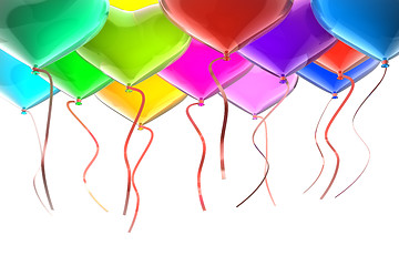 Image showing Balloons with ribbons