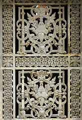 Image showing Beautiful ornate tomb door in the Pere Lachaise cemetery, Paris