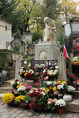 Image showing Tomb of Frederic Chopin,  Pere Lachaise cemetery in Paris