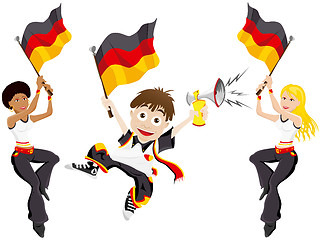 Image showing Germany Sport Fan with Flag and Horn