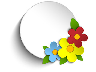 Image showing Beautiful Spring Flowers Circle Button Background 