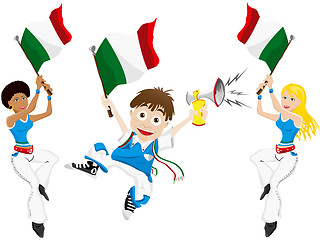 Image showing Italy Sport Fan with Flag and Horn