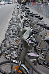 Image showing Velib bucycles in the row on January 6, 2012 in Paris