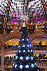 Image showing Christmas tree at Galleries Lafayette, Paris