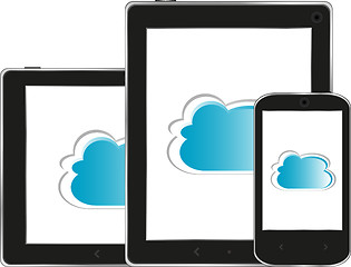 Image showing Cloud computing connection on the digital tablet pc