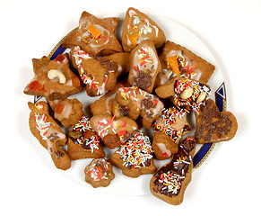 Image showing Colorful and sweet cookies on plate