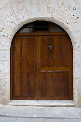 Image showing Old wooden entrance door