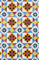 Image showing Traditional Portuguese glazed tiles