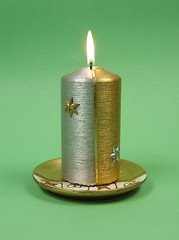 Image showing Christmas candle glowing